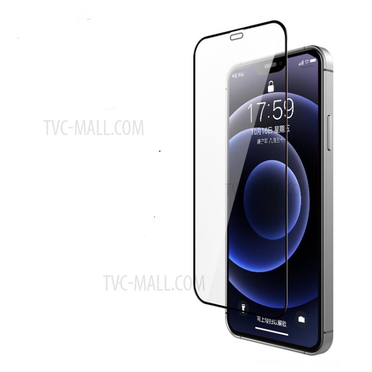 LUANKE Full Coverage Silk Printing Tempered Glass Screen Film (Full Glue) for iPhone 12 Pro/12-3