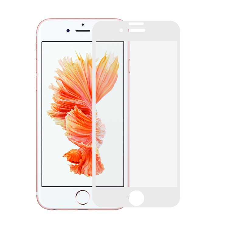 0.3mm Silk Print Gehärtetem Glas Displayschutzfolie Für Iphone 8 Plus / 7 Plus - Weiß-1