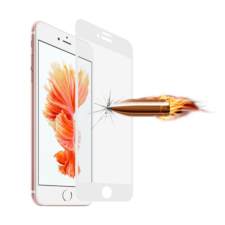 0.3mm Silk Print Gehärtetem Glas Displayschutzfolie Für Iphone 8 Plus / 7 Plus - Weiß-3
