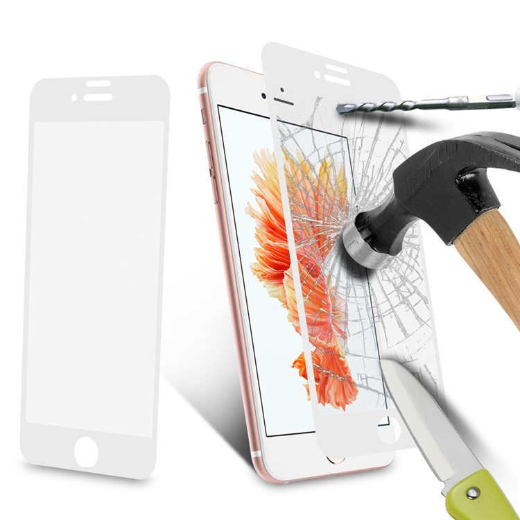 0.3mm Silk Print Gehärtetem Glas Displayschutzfolie Für Iphone 8 Plus / 7 Plus - Weiß-8