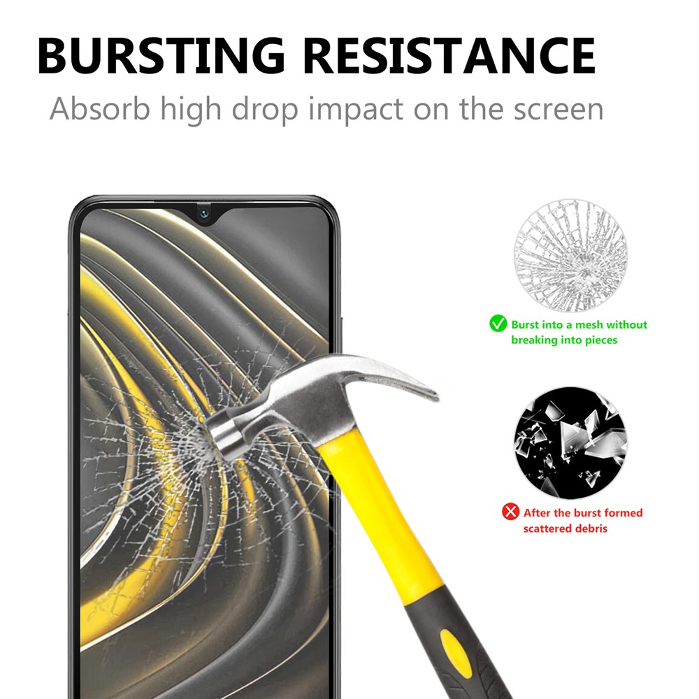 Complete Covering for Xiaomi Poco M3 Full Glue Black Edges Tempered Glass Screen Protector-2