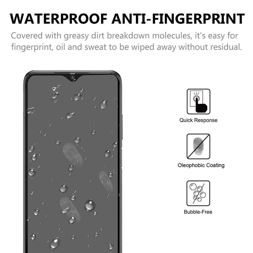 Complete Covering for Xiaomi Poco M3 Full Glue Black Edges Tempered Glass Screen Protector-4