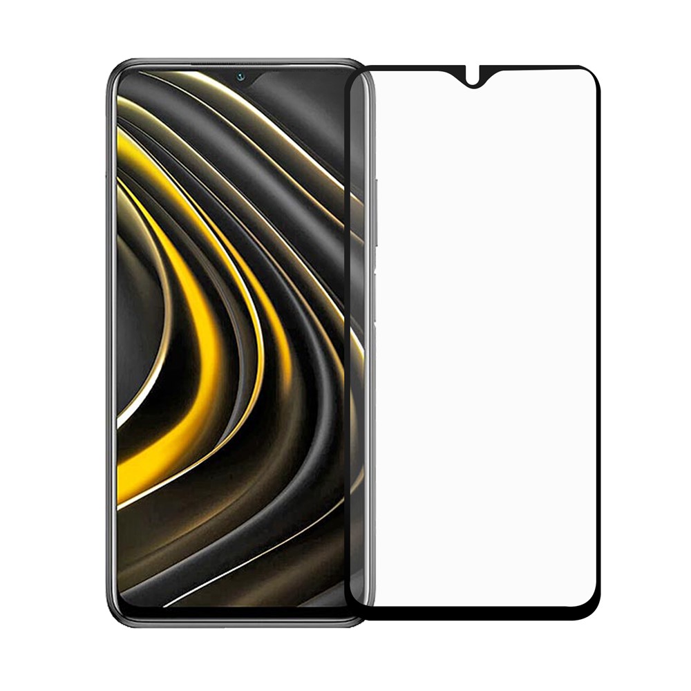 Complete Covering for Xiaomi Poco M3 Full Glue Black Edges Tempered Glass Screen Protector-7