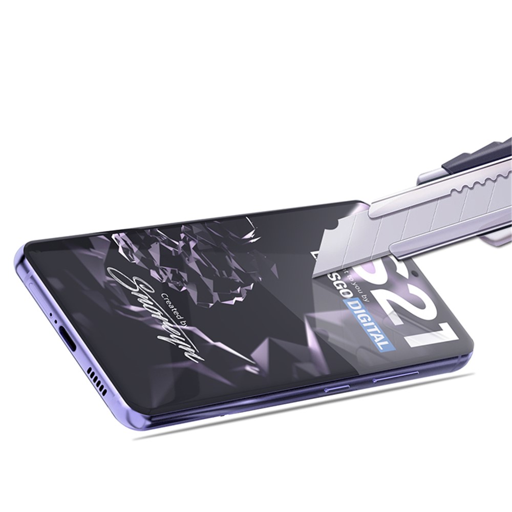 MOCOCOO Seidedruck HD Gehärtetem Glas Vollkleber Volle Abdeckung Screen Protector Film Für Samsung Galaxy S21 - Schwarz-7