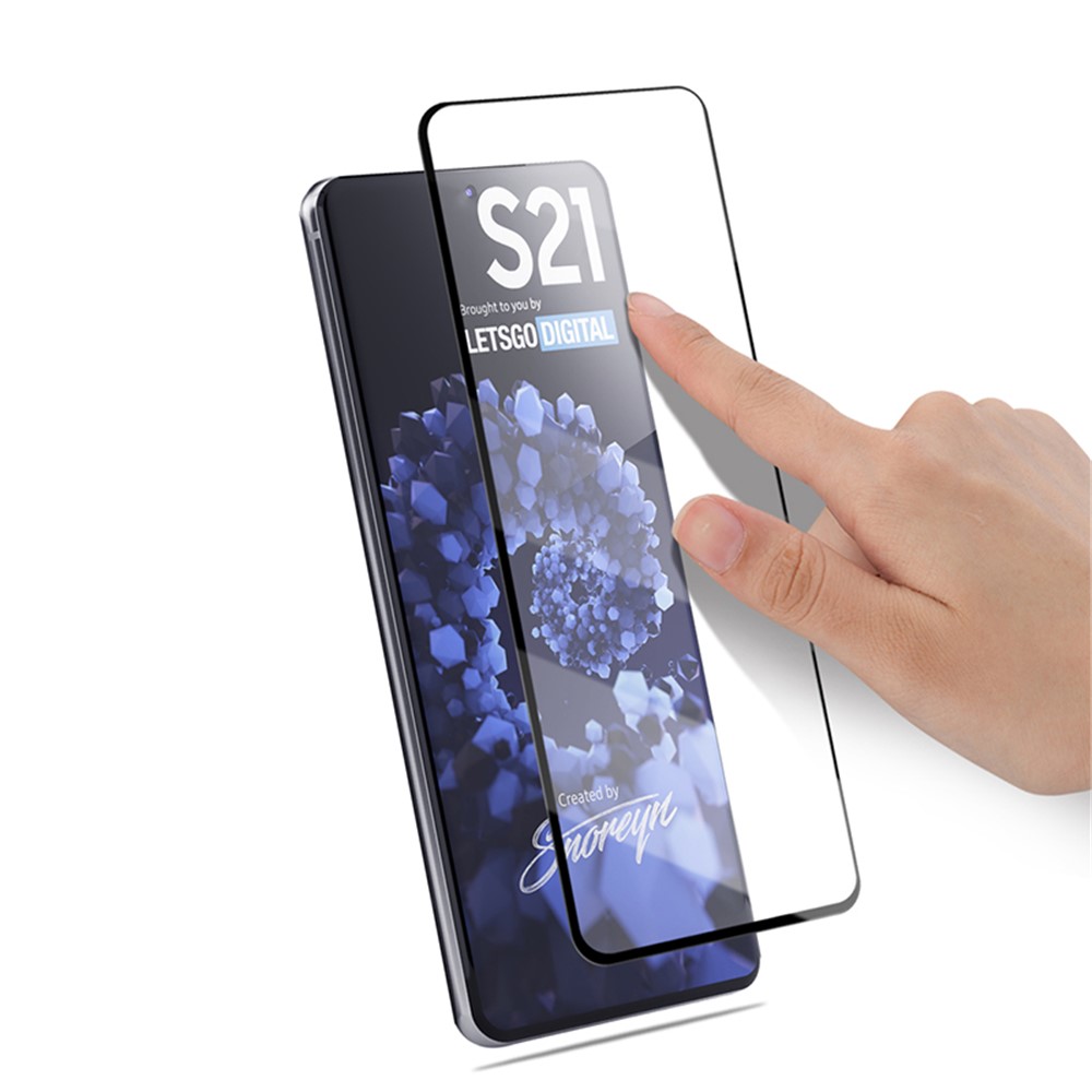 MOCOCOO Seidedruck HD Gehärtetem Glas Vollkleber Volle Abdeckung Screen Protector Film Für Samsung Galaxy S21 - Schwarz-8