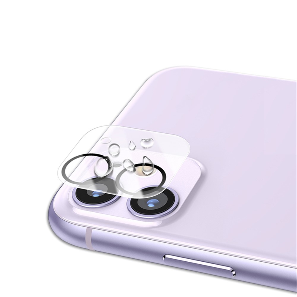 MOCOLO for iPhone 11 6.1 inch Silk Print HD Tempered Glass Camera Lens Protector - Black-1