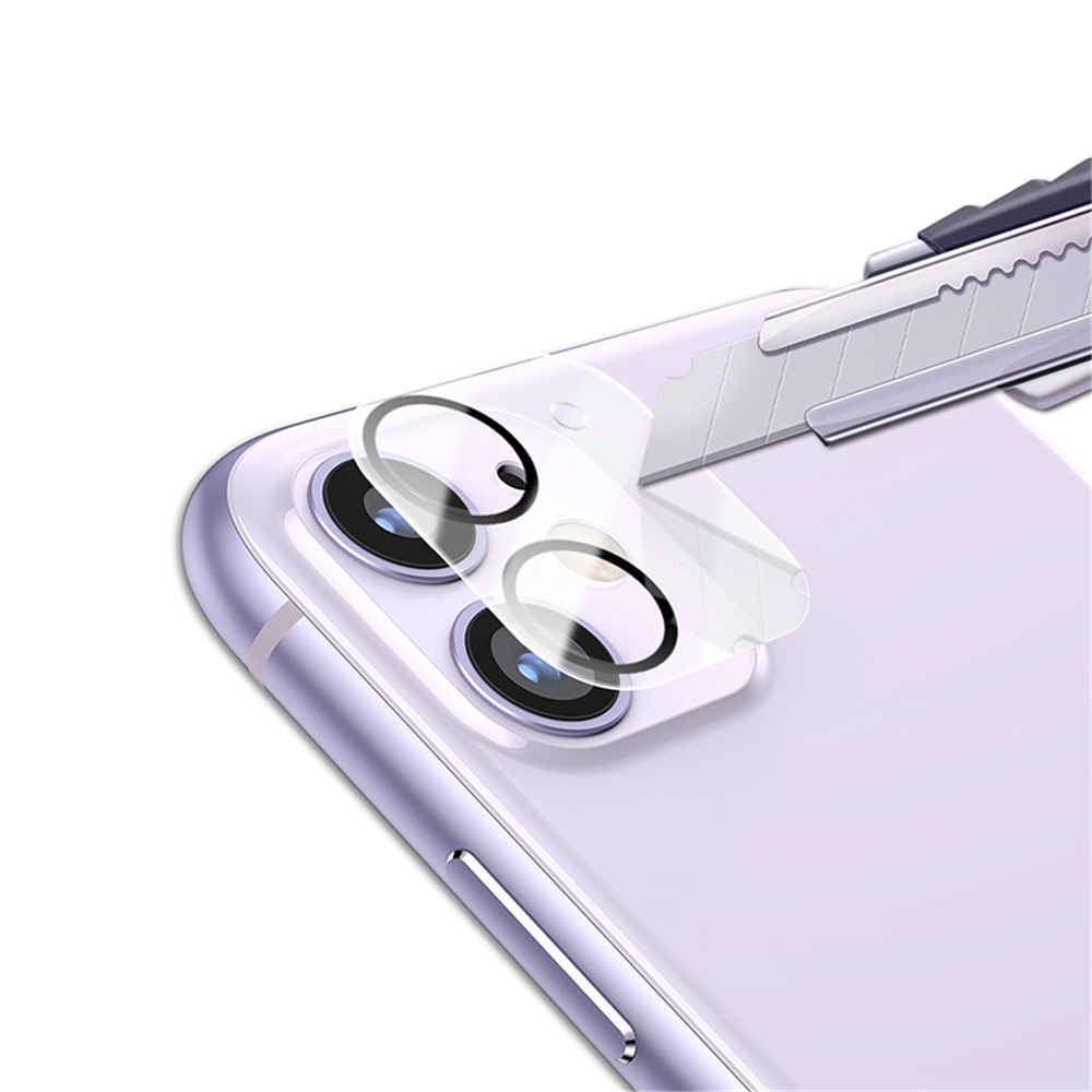 MOCOLO for iPhone 11 6.1 inch Silk Print HD Tempered Glass Camera Lens Protector - Black-4