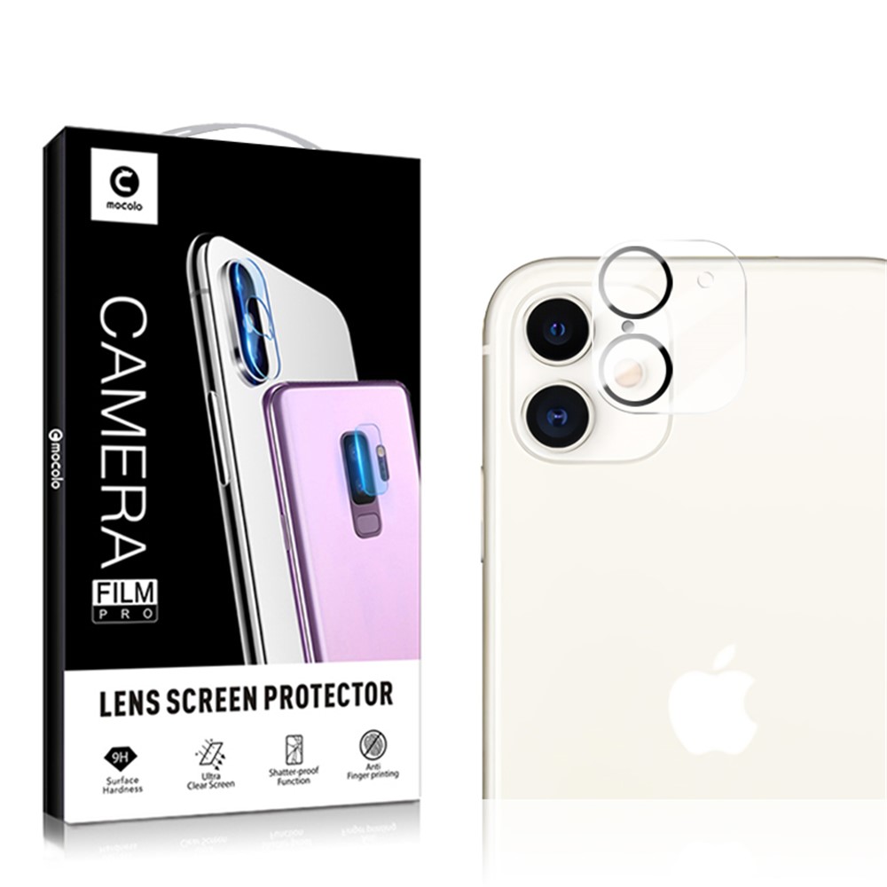 MOCOLO for iPhone 11 6.1 inch Silk Print HD Tempered Glass Camera Lens Protector - Black-5