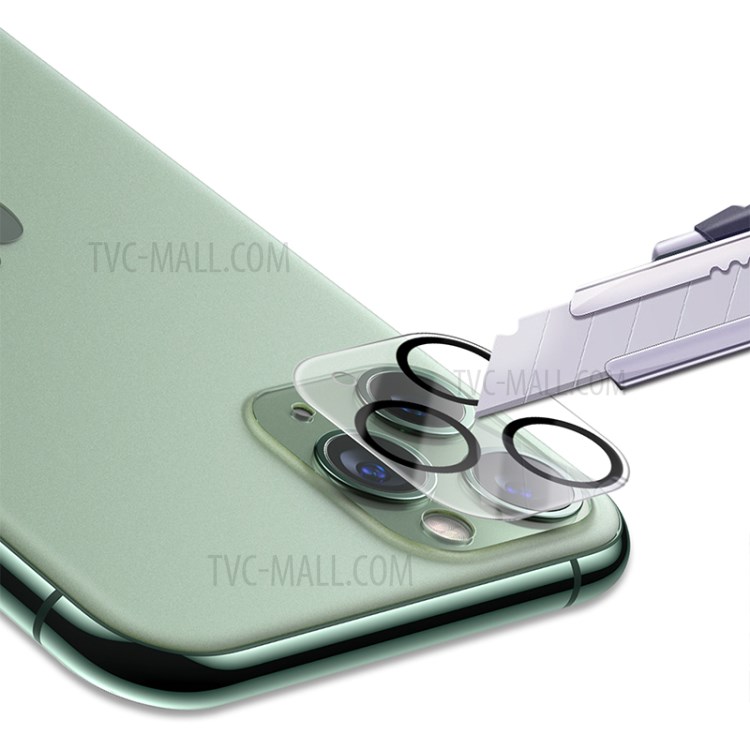 MOCOLO For iPhone 11 Pro Max Silk Print HD Tempered Glass Camera Lens Protector - Black-3