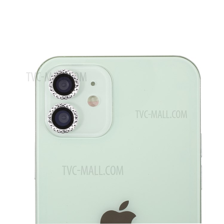 For iPhone 11 / iPhone 12 / iPhone 12 Mini Ultra Clear Rhinestone Decor Glass Camera Lens Protector (2Pcs/Set)-2