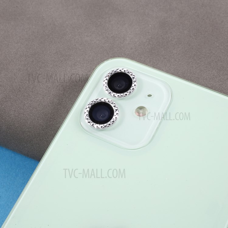 For iPhone 11 / iPhone 12 / iPhone 12 Mini Ultra Clear Rhinestone Decor Glass Camera Lens Protector (2Pcs/Set)-3