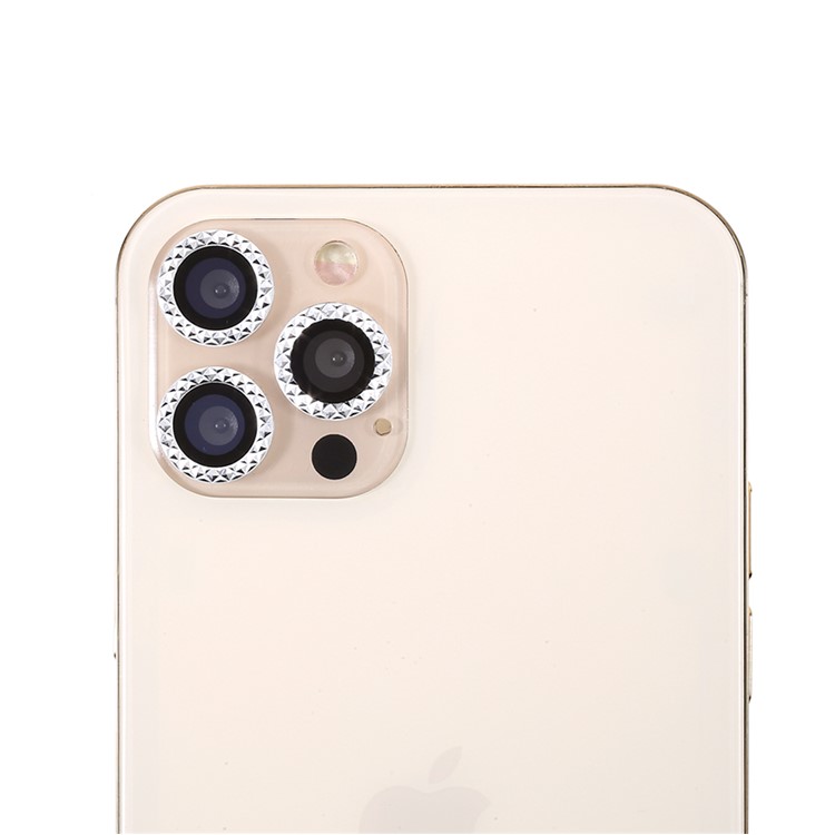 For iPhone 11 Pro Max / iPhone 11 Pro / iPhone 12 Pro Ultra Clear Rhinestone Decor Glass Camera Lens Protector (3Pcs/Set)-2