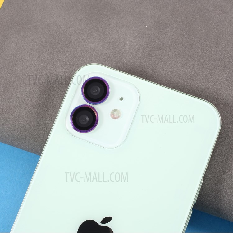 HD Clear Colorful Frame + Glass Camera Lens Protector (2Pcs/Set) for iPhone 11 / iPhone 12 / iPhone 12 Mini-3