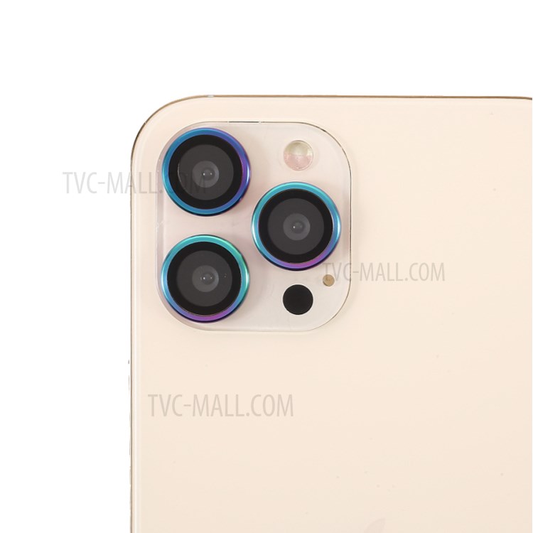 Multi-Color Edge Ultra Clear Metal Bumper Glass Camera Lens Protector Film (3Pcs/Set) for iPhone 12 Pro Max-1