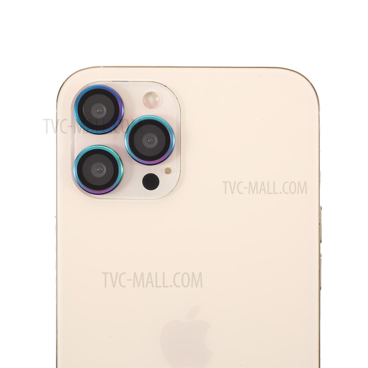 Multi-Color Edge Ultra Clear Metal Bumper Glass Camera Lens Protector Film (3Pcs/Set) for iPhone 12 Pro Max-2