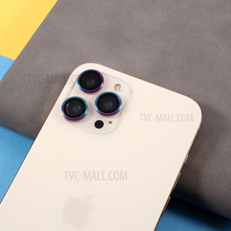 Multi-Color Edge Ultra Clear Metal Bumper Glass Camera Lens Protector Film (3Pcs/Set) for iPhone 12 Pro Max-3