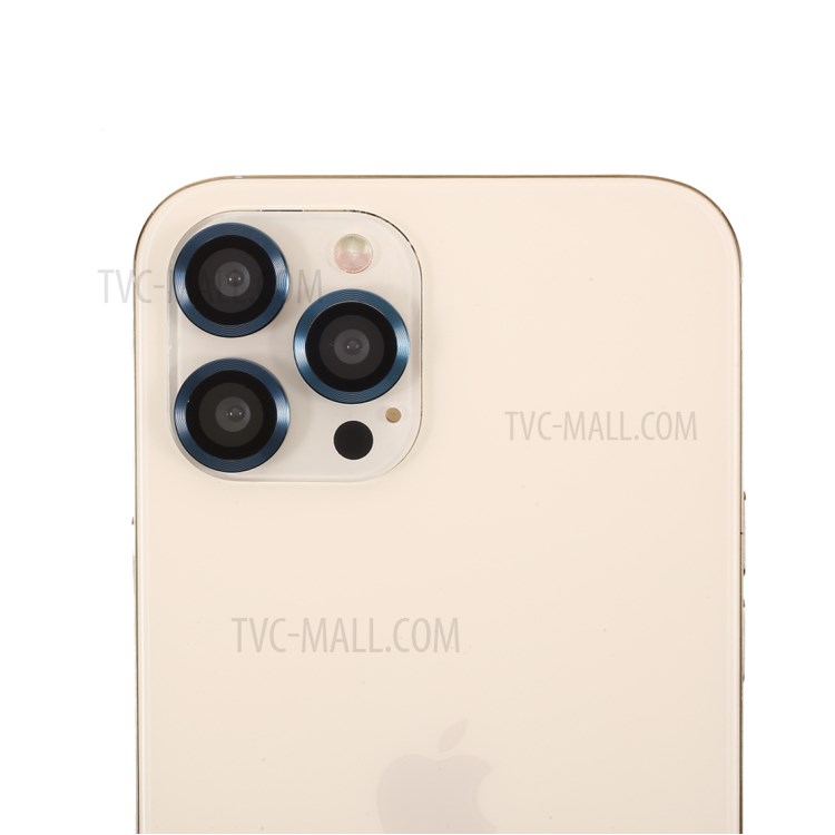 Ultra Clear Metal Bumper Monochrome Design Glass Camera Lens Protector Film (3Pcs/Set) for iPhone 12 Pro Max - Midnight Blue-2
