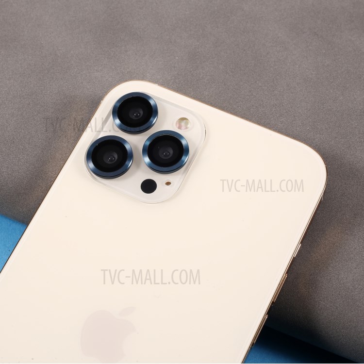 Ultra Clear Metal Bumper Monochrome Design Glass Camera Lens Protector Film (3Pcs/Set) for iPhone 12 Pro Max - Midnight Blue-3