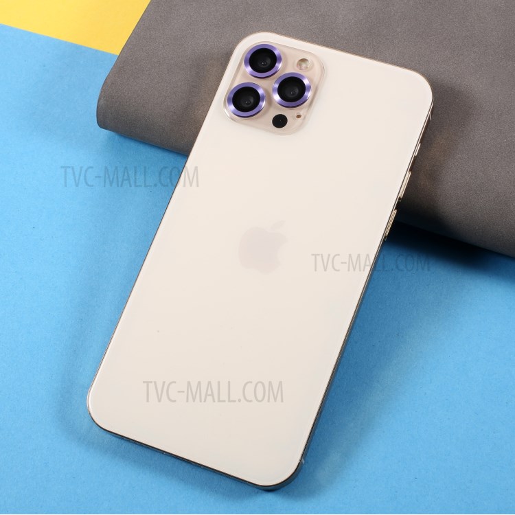 Monochrome Design Ultra Clear Metal Bumper Glass Camera Lens Protector Film (3Pcs/Set) for iPhone 11 Pro/11 Pro Max/12 Pro - Purple-4
