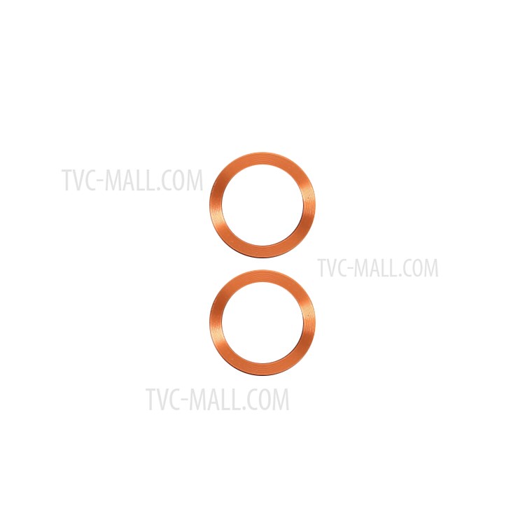 Monochrome Metal Bumper Ultra Clear Glass Camera Lens Protector Film (2Pcs/Set) for iPhone 11/12/12 mini - Orange-5