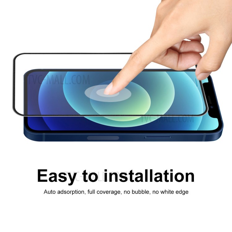 ENKAY HAT-PRINCE 5PCS/Set 9H 0.2mm Titanium Alloy Edge Full Glue Full Coverage Tempered Glass Film for iPhone 12 Pro Max - Black-4