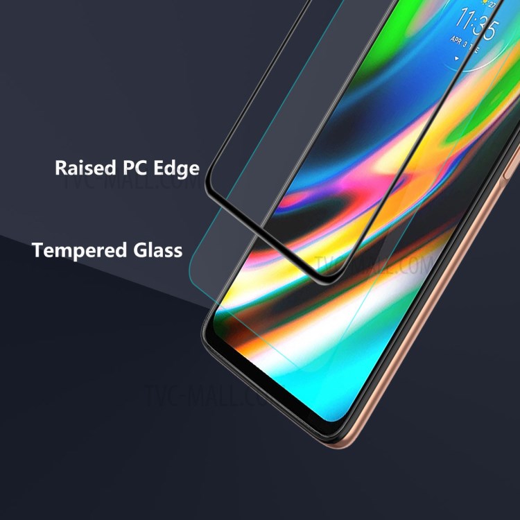 ENKAY HAT-PRINCE 5PCS/Set Ultra Clear Full Glue Complete Covering Tempered Glass Screen Protector for Motorola Moto G9 Plus-3