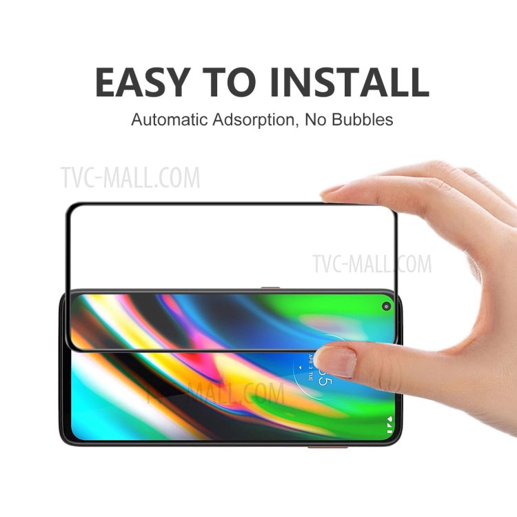 ENKAY HAT-PRINCE 5PCS/Set Ultra Clear Full Glue Complete Covering Tempered Glass Screen Protector for Motorola Moto G9 Plus-5