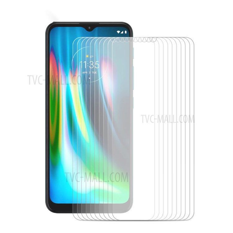 10Pcs/Set HAT PRINCE 0.26mm 9H 2.5D Arc Edge Tempered Glass Film for Motorola Moto E7-1
