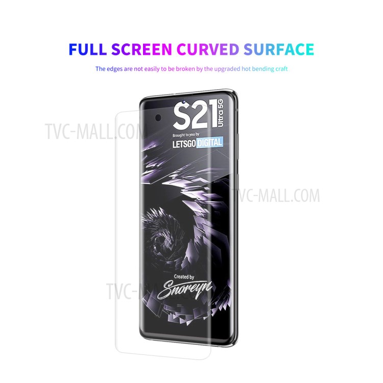 HAT-PRINCE 5PCS/Set 3D Full Coverage Curved PET HD Screen Protector Film for Samsung Galaxy S21 Ultra-2