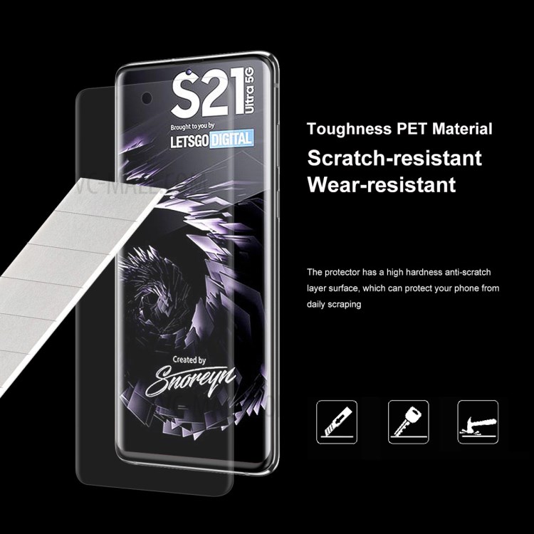 HAT-PRINCE 5PCS/Set 3D Full Coverage Curved PET HD Screen Protector Film for Samsung Galaxy S21 Ultra-5