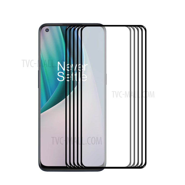 5Pcs/Set ENKAY HAT PRINCE 0.26mm 9H 2.5D Full Covering Full Glue Tempered Glass Screen Protector for OnePlus Nord N10 5G-1