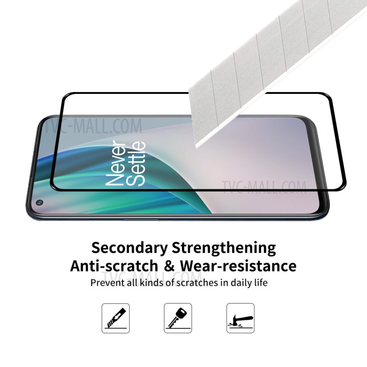5Pcs/Set ENKAY HAT PRINCE 0.26mm 9H 2.5D Full Covering Full Glue Tempered Glass Screen Protector for OnePlus Nord N10 5G-5