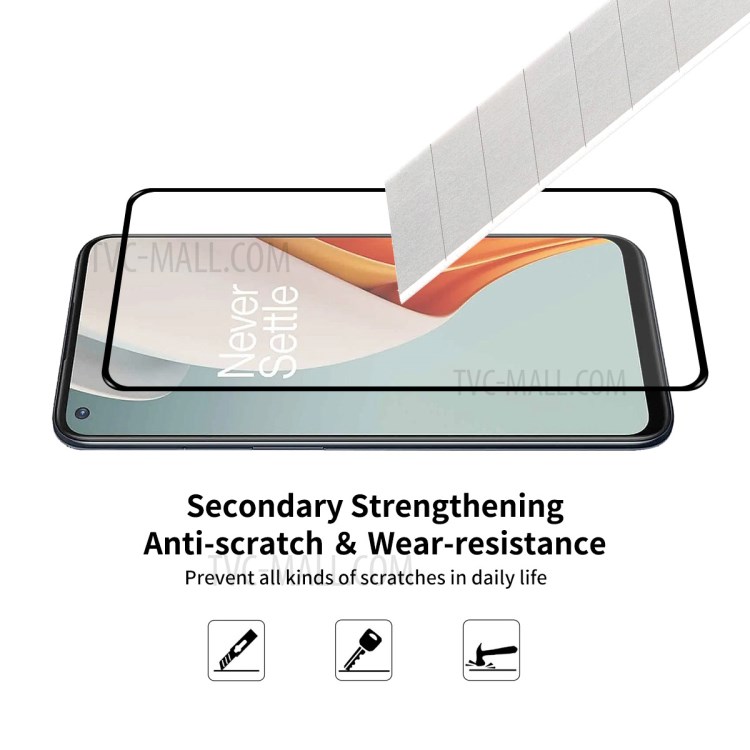 ENKAY HAT PRINCE 0.26mm 9H 2.5D Full Glue Full Screen Coverage Tempered Glass Screen Protector for OnePlus Nord N100-5