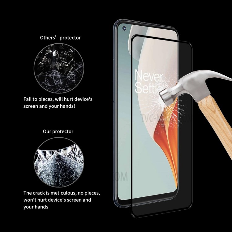 5Pcs/Set ENKAY HAT PRINCE 0.26mm 9H 2.5D Full Covering Full Glue Tempered Glass Screen Protector for OnePlus Nord N100-7