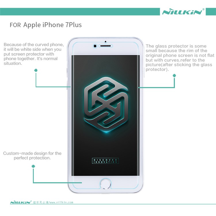 NILLKIN Für Iphone 8 Plus / 7 Plus Erstaunlicher H Ausgeglichenes Glasschutzfolie Schützen Film 9H 0.33mm-15
