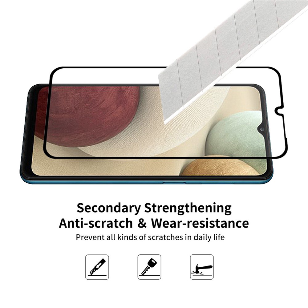 HAT PRINCE 0.26mm 9H 2.5D Full Glue Full Screen Coverage Tempered Glass Screen Protector for Samsung Galaxy A12-5