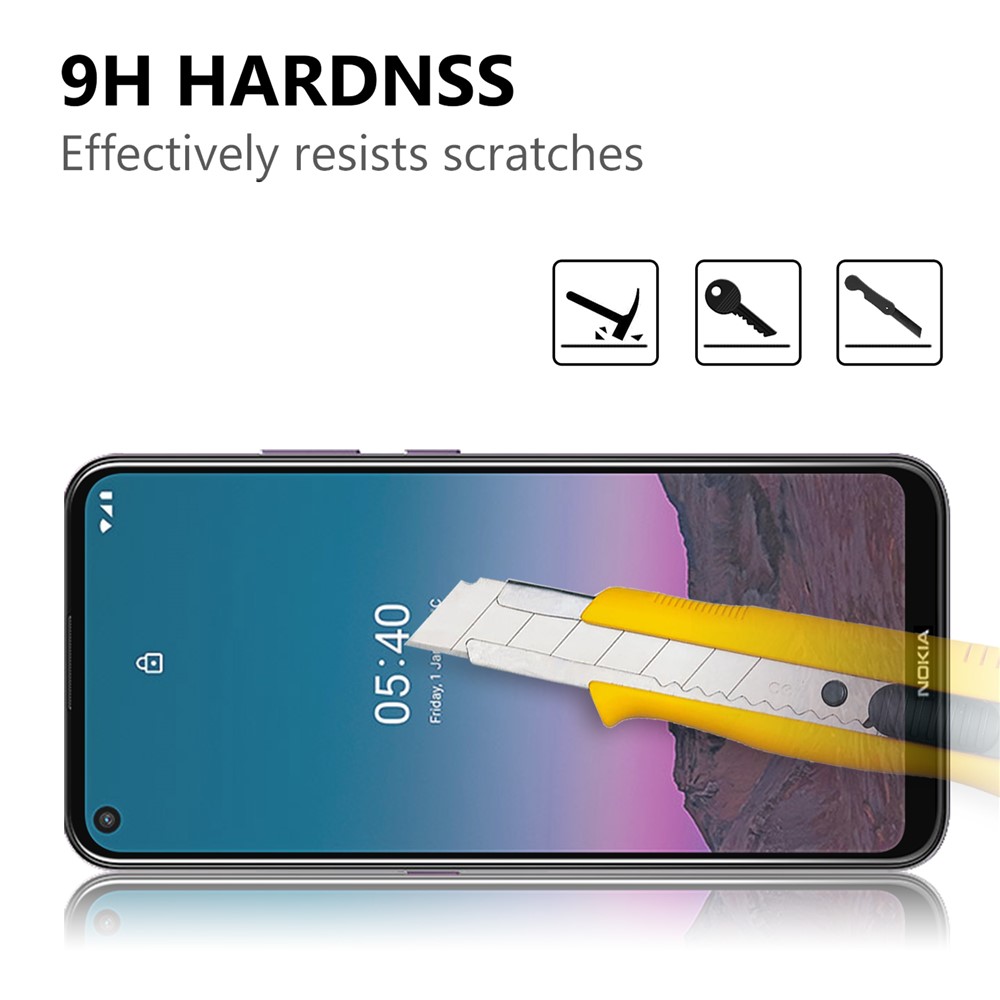 Komplette Abdeckung Gehärtetem Glasfilm Für Nokia 5.4 Full Kleber Black Ränder Screen Protector-3