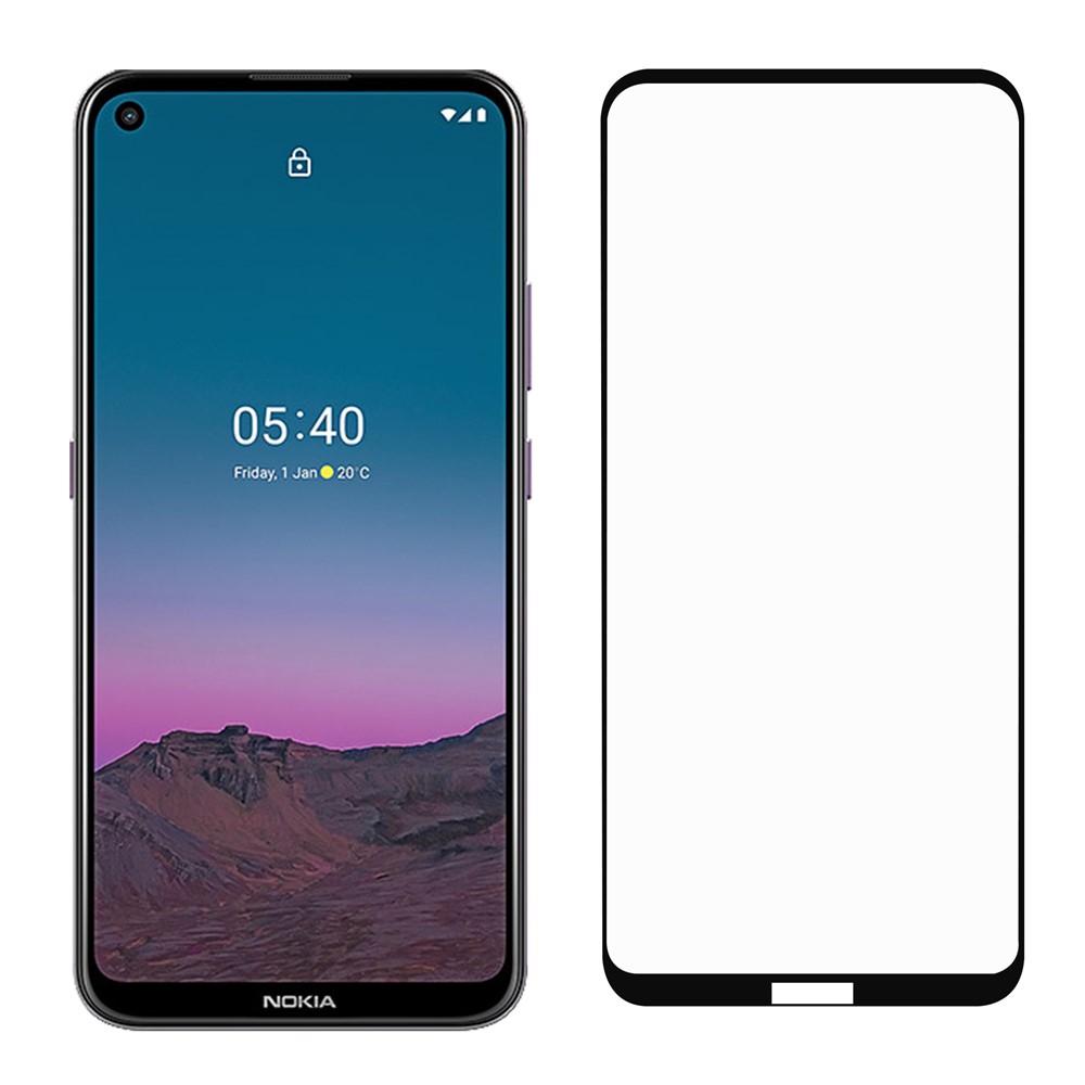 Komplette Abdeckung Gehärtetem Glasfilm Für Nokia 5.4 Full Kleber Black Ränder Screen Protector-7