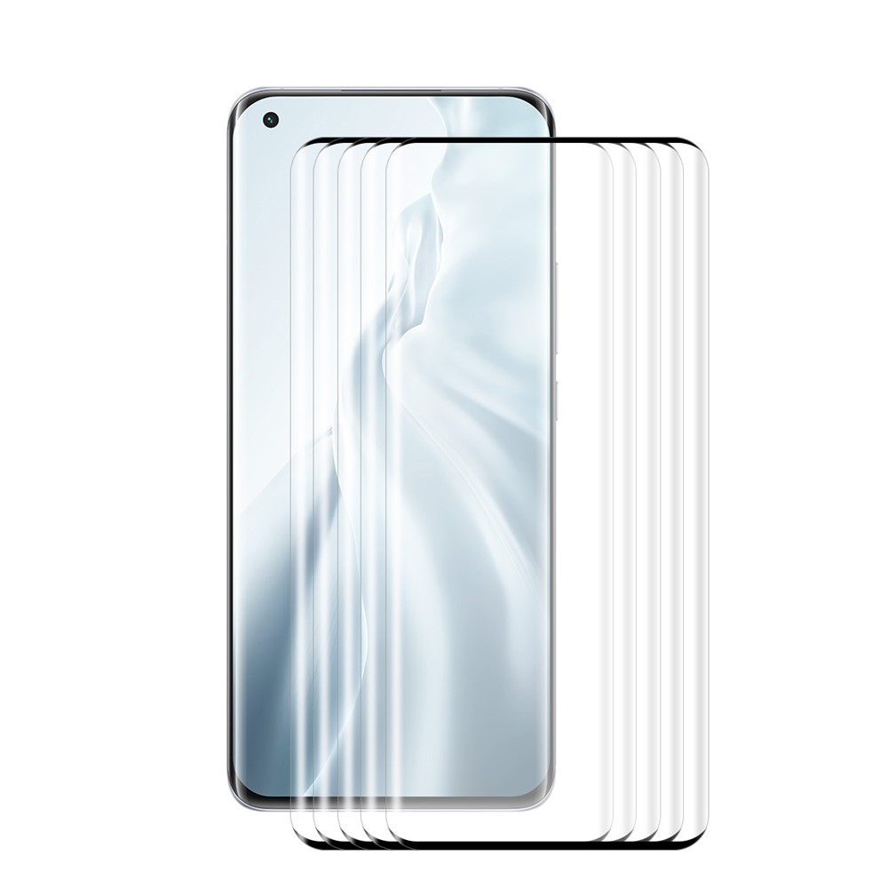 ENKAY 5Pcs/Set 0.26mm 9H 3D Curved Full Screen Guard Tempered Glass Protector for Xiaomi Mi 11-1