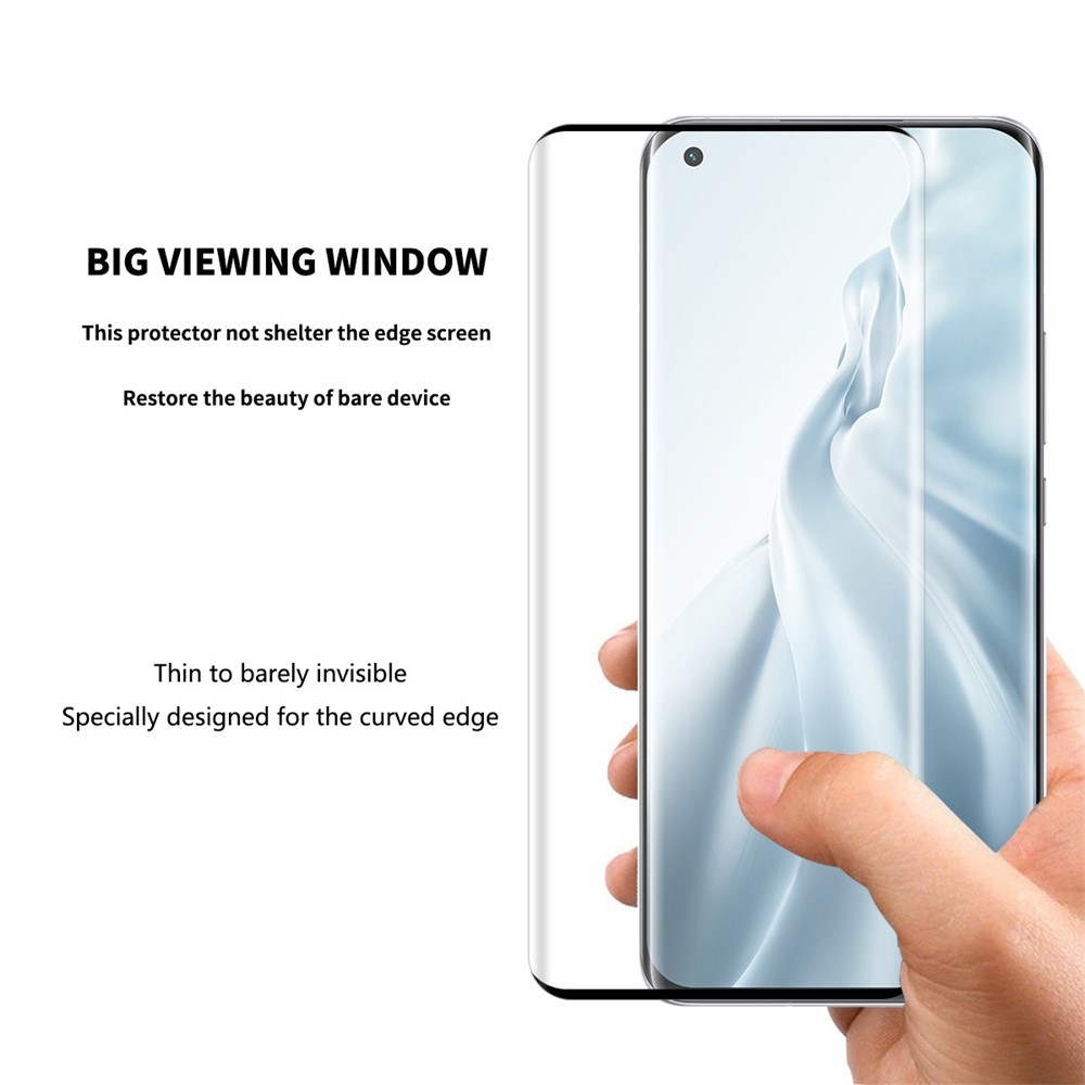 ENKAY 5Pcs/Set 0.26mm 9H 3D Curved Full Screen Guard Tempered Glass Protector for Xiaomi Mi 11-3