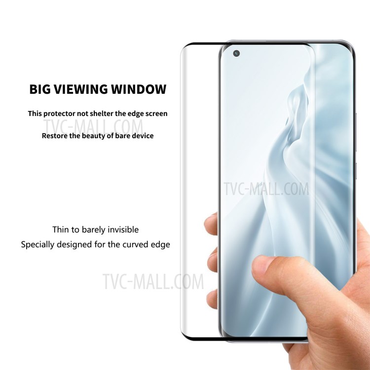 ENKAY 2Pcs/Set 0.26mm 9H 3D Curved Full Screen Guard Tempered Glass Protector for Xiaomi Mi 11-3