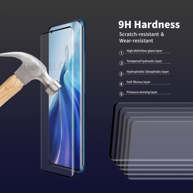 ENKAY 2Pcs/Set 0.26mm 9H 3D Curved Full Screen Guard Tempered Glass Protector for Xiaomi Mi 11-5