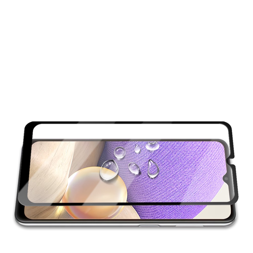 AMORUS Full Glue Full Covering Silk Printing Ultra-Clear Tempered Glass Film Screen Protector for Samsung Galaxy A32 - Black-5