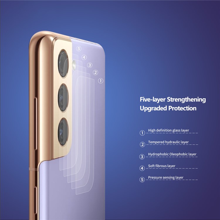 10Pcs/Set HAT-PRINCE 0.2mm 9H 2.15D Arc Edges Anti-Explosion Rear Camera Lens Protector for Samsung Galaxy S21 5G Ultra Clear Tempered Glass Film-2