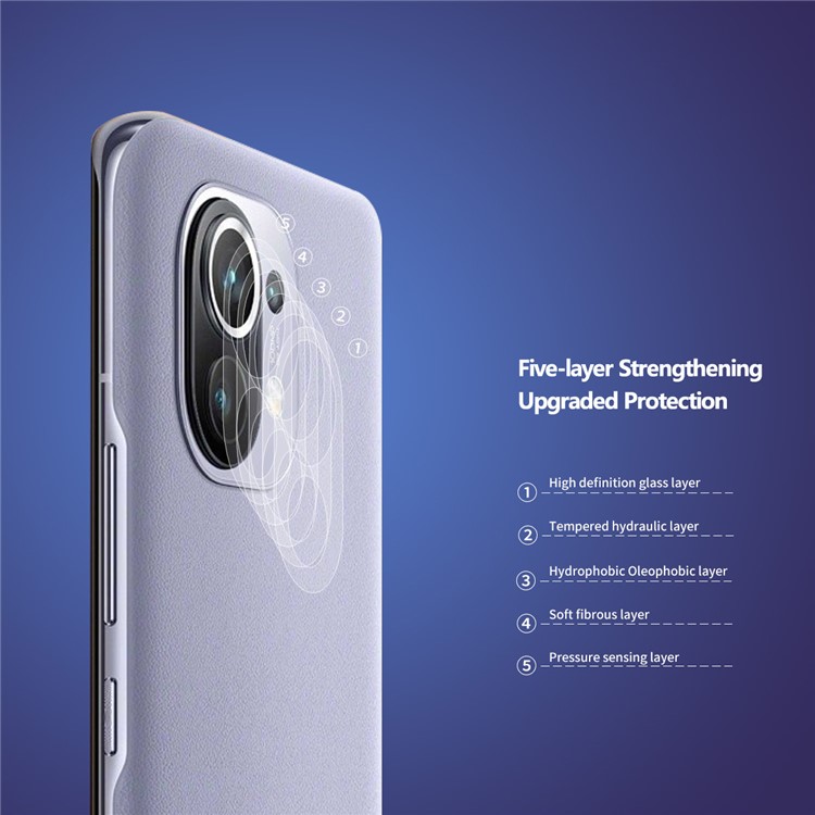 10Pcs/Set HAT-PRINCE 0.2mm Ultra Thin 9H 2.15D Arc Edges Anti-Explosion Rear Camera Lens Protector for Xiaomi Mi 11 Super Clear Tempered Glass Film-2