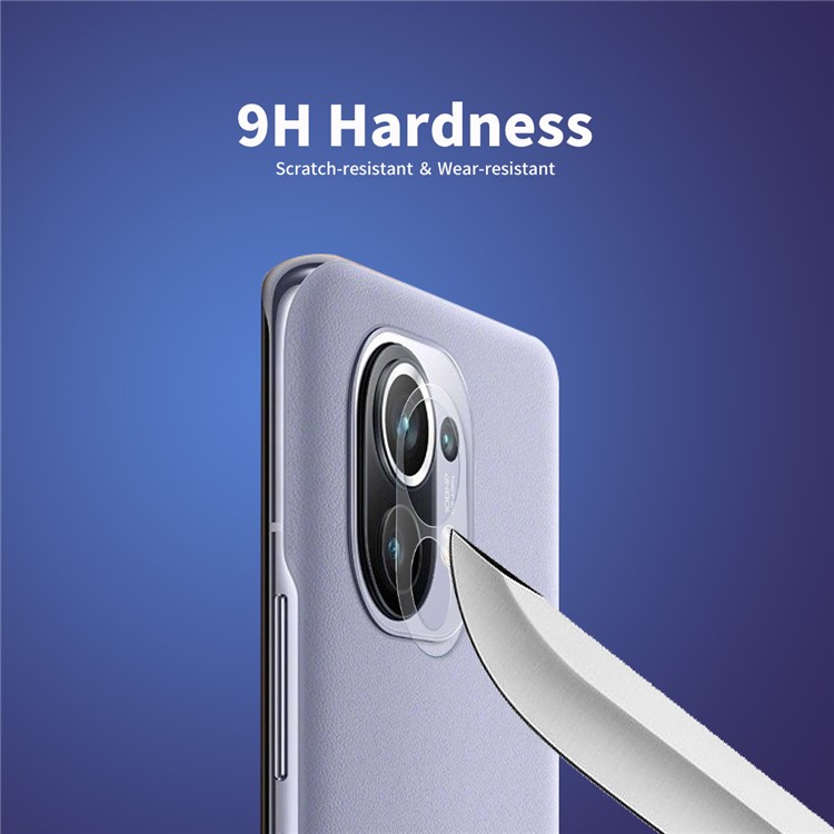 10Pcs/Set HAT-PRINCE 0.2mm Ultra Thin 9H 2.15D Arc Edges Anti-Explosion Rear Camera Lens Protector for Xiaomi Mi 11 Super Clear Tempered Glass Film-4