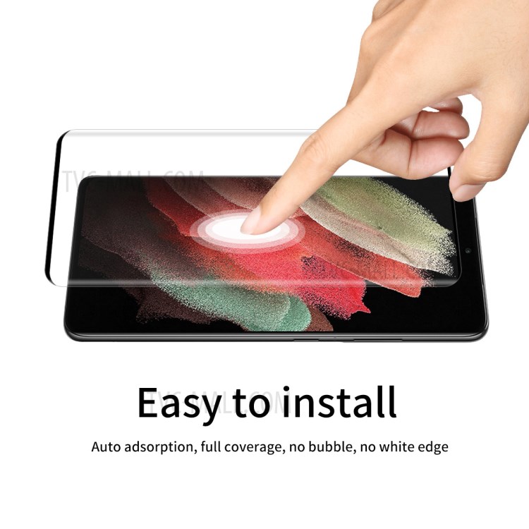HAT PRINCE 0.26mm 9H 3D Curved Hot Bending Tempered Glass Full Screen Protector for Samsung Galaxy S21 Ultra 5G-6