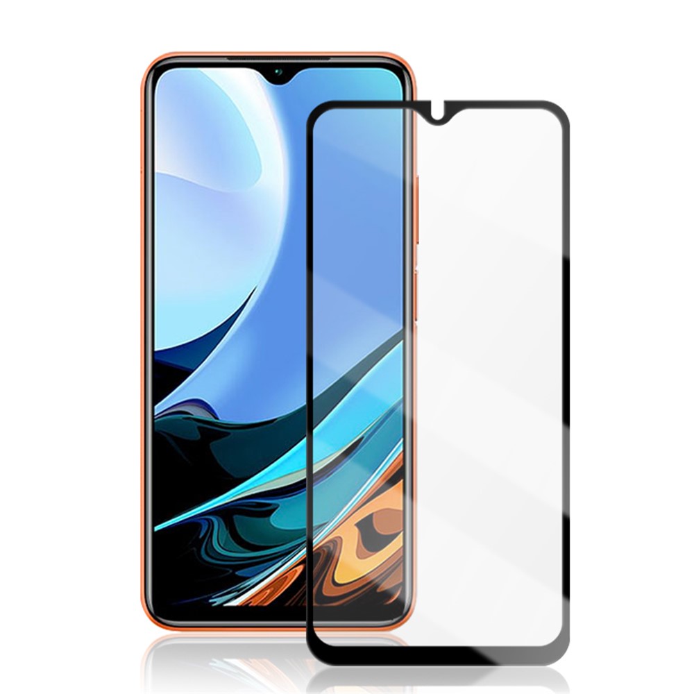 AMORUS for Xiaomi Redmi 9T/9 Power/Note 9 4G (Qualcomm Snapdragon 662) Point Glue 3D Curved Tempered Glass Full Screen Protector Film - Black-2