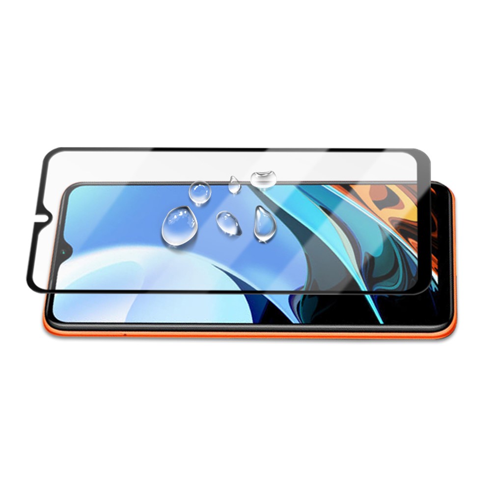 AMORUS for Xiaomi Redmi 9T/9 Power/Note 9 4G (Qualcomm Snapdragon 662) Point Glue 3D Curved Tempered Glass Full Screen Protector Film - Black-5
