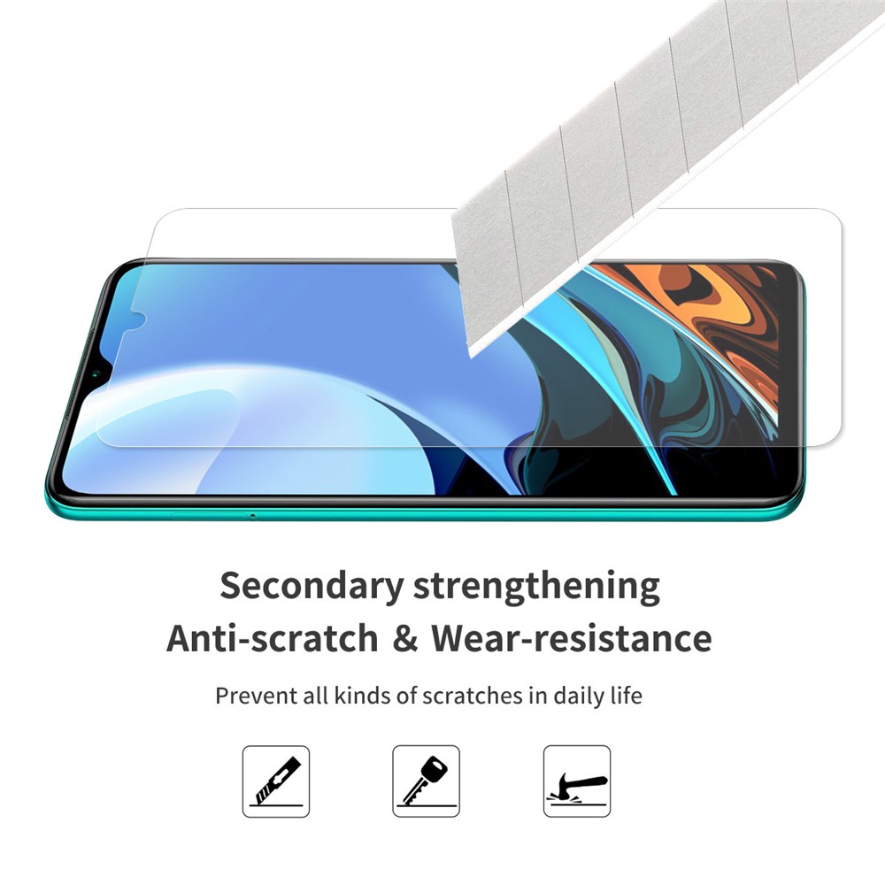 10Pcs/Set HAT-PRINCE 0.26mm 9H 2.5D Arc Edge Tempered Glass Screen Film for Xiaomi Redmi 9T-5